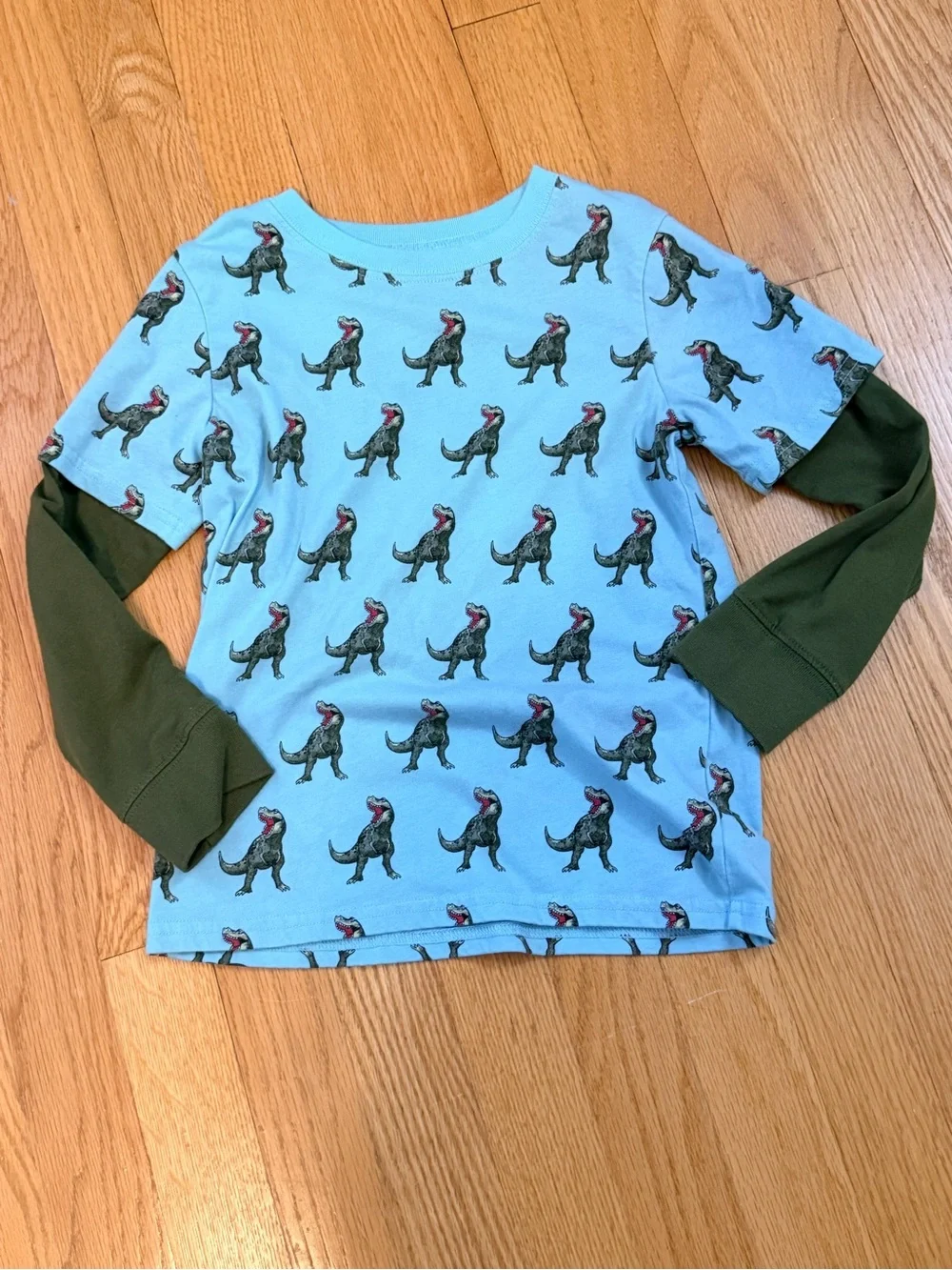 The Children's Place 2-Pack Dinosaur Long Sleeve Tops - Navy & Light Blue
